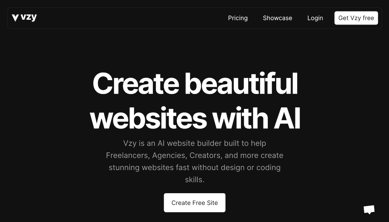 the vzy ai website builder