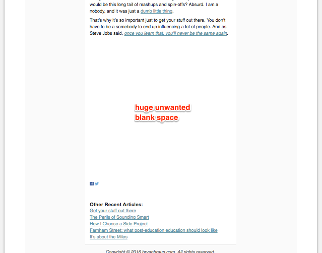 big, terrible, space in my otherwise perfect email newsletter