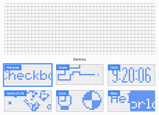 A marquee animation, and some other demos, built with Checkboxland