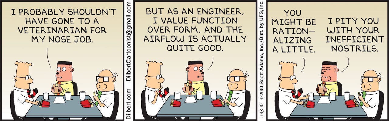 Dilbert comic: Function over Form