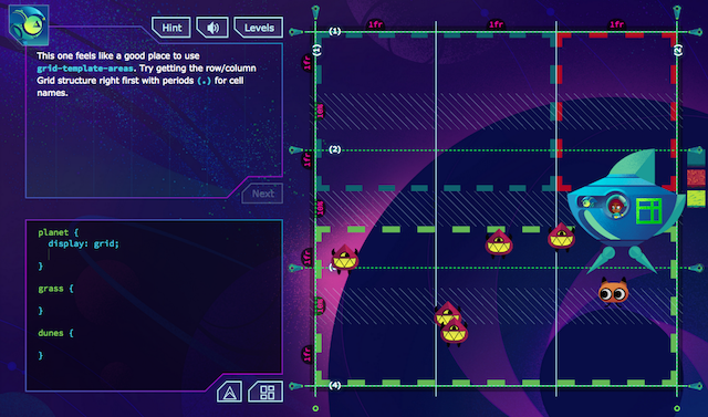 A screenshot from Dave's 'Grid Critters' course