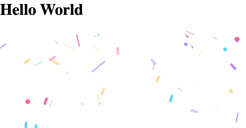 The page we built, with a confetti animation