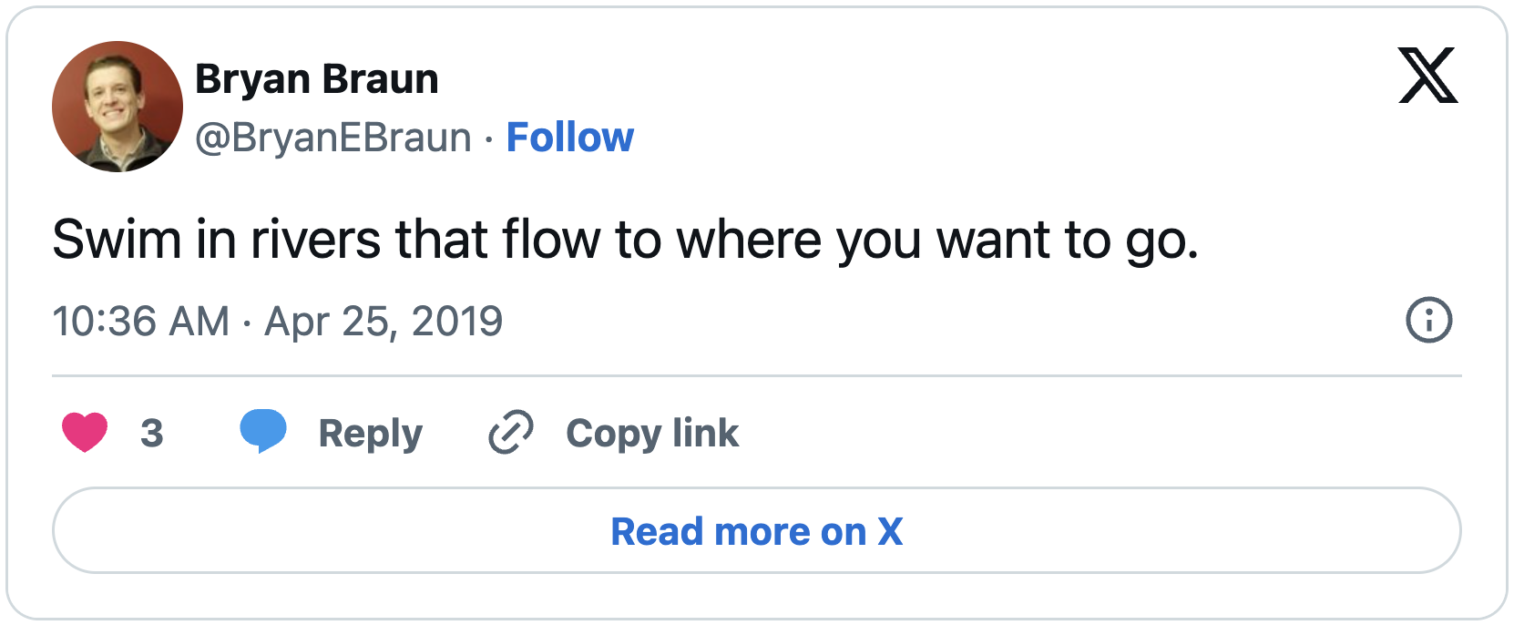 Swim in rivers that flow to where you want to go.