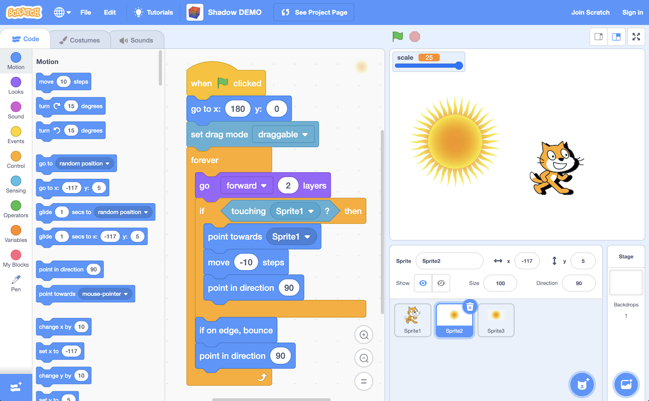 Visual editor for making Scratch programs at scratch.mit.edu